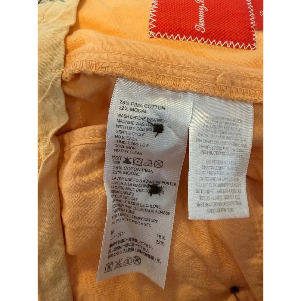 Tommy Bahama Boracay Shorts Mens 32 Orange Pima Cotton Modal Chino Peach